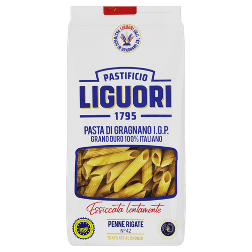 Macarrao-de-Semola-Grano-Duro-Penne-Rigate-42-Liguori-Pacote-500g Macarrao-de-Semola-Grano-Duro-Penne-Rigate-42-Liguori-Pacote-500g