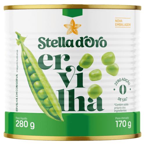 Ervilha-em-Conserva-sem-Adicao-de-Sal-Stella-D-oro-Lata-Peso-Liquido-280g-Peso-Drenado-170g Ervilha-em-Conserva-sem-Adicao-de-Sal-Stella-D-oro-Lata-Peso-Liquido-280g-Peso-Drenado-170g