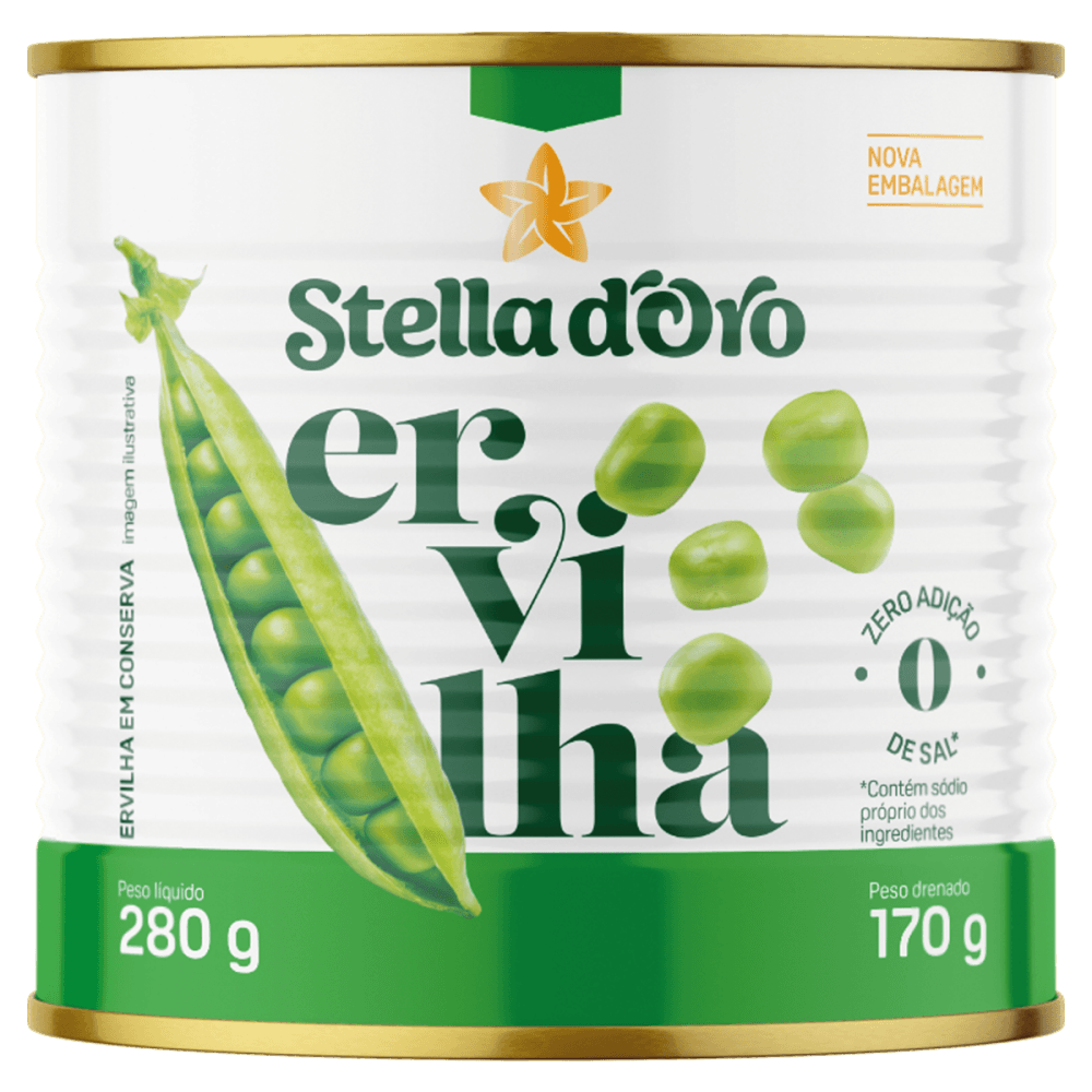 Ervilha em Conserva sem Adição de Sal Stella D'oro Lata Peso Líquido 280g Peso Drenado 170g