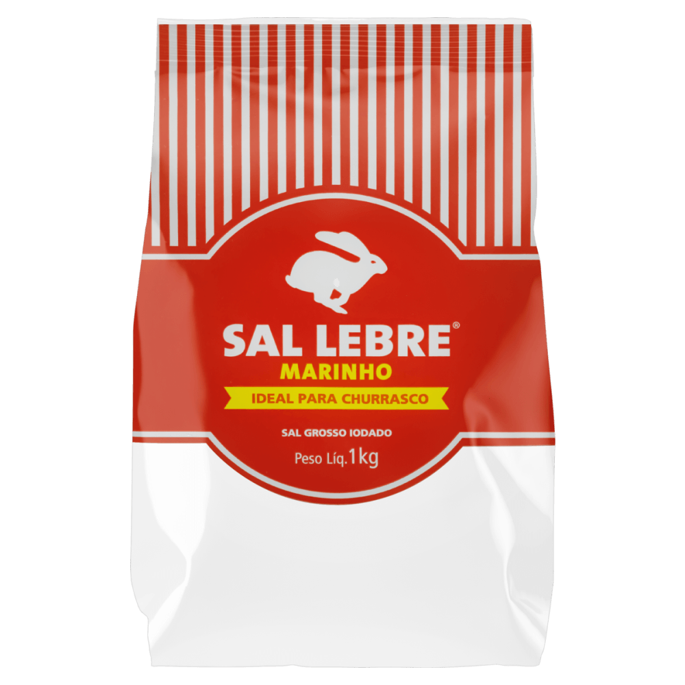 Sal Marinho Grosso Iodado para Churrasco Lebre Pacote 1kg