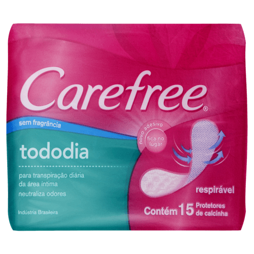 Protetor-Diario-sem-Abas-Carefree-TodoDia-Pacote-15-Unidades Protetor-Diario-sem-Abas-Carefree-TodoDia-Pacote-15-Unidades