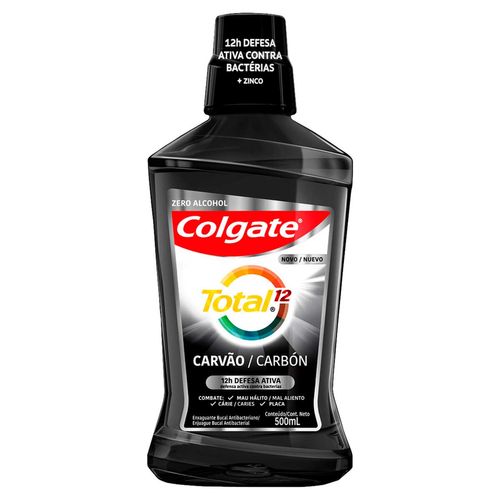 Enxaguante-Bucal-Antibacteriano-Carvao-Zero-Alcool-Colgate-Total-12-Frasco-500ml