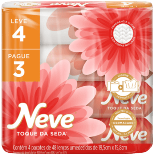 Pack-Lenco-Umedecido-Suave-Neve-Toque-da-Seda-Pacote-Leve-4-Pague-3-Unidades-de-48-Lencos-Cada