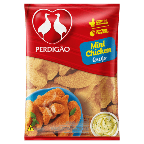 Empanado-a-Base-de-Carne-de-Frango-Queijo-Perdigao-Mini-Chicken-Pacote-3kg