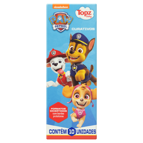 Curativo-Tradicional-com-Bordas-Protetoras-Paw-Patrol-Topz-Baby-Caixa-10-Unidades