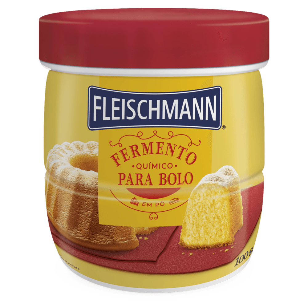 Fermento Químico em Pó para Bolo Fleischmann Pote 100g - Apoio Entrega V2
