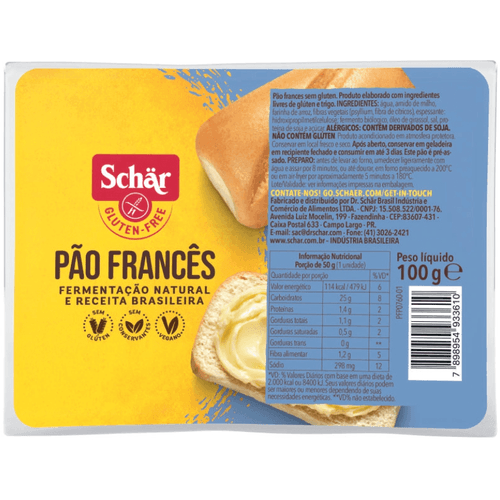 Pao-Frances-Pre-Assado-sem-Gluten-Zero-Lactose-Schar-Bandeja-100g