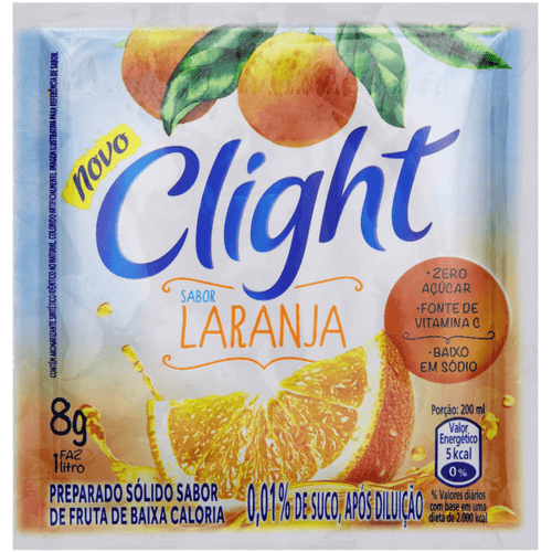 Refresco-Em-Po-Clight-Sem-Acucar-Laranja Refresco-Em-Po-Clight-Sem-Acucar-Laranja