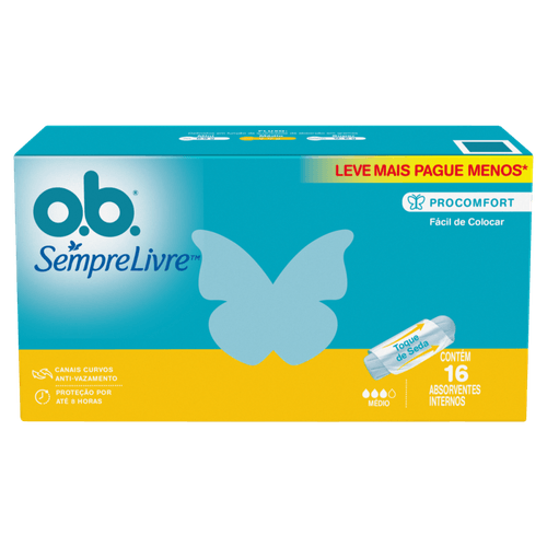 Absorvente-Interno-O.B.-Sempre-Livre-ProComfort-Medio-Caixa-16-Unidades-Leve-Mais-Pague-Menos Absorvente-Interno-O.B.-Sempre-Livre-ProComfort-Medio-Caixa-16-Unidades-Leve-Mais-Pague-Menos