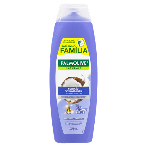 Shampoo-Leite-e-Extrato-de-Coco-com-Kera-Ceramide-Serum-Palmolive-Naturals-Nutricao-Extraordinaria-Frasco-650ml-Tamanho-Familia