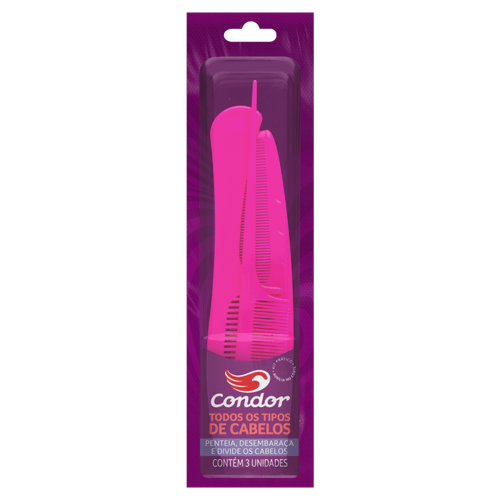 Kit-Pente-para-Cabelo-Condor-Joy-3-Unidades