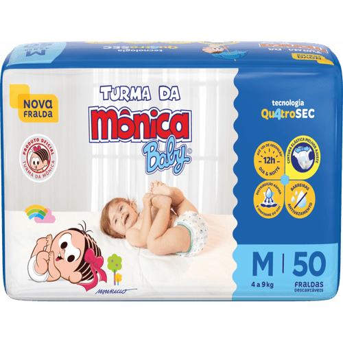 Fralda-Descartavel-Turma-da-Monica-Baby-M-4-a-9kg-Pacote-50-Unidades