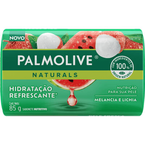 Sabonete-Nutritivo-em-Barra-Hidratacao-Refrescante-Melancia-e-Lichia-Palmolive-Naturals-Envoltorio-85g