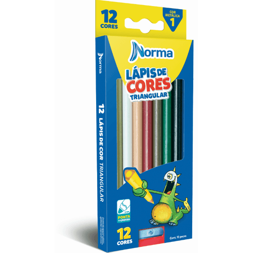 Lapis-Cor-Norma-12un-Triangular--apontador Lapis-Cor-Norma-12un-Triangular--apontador