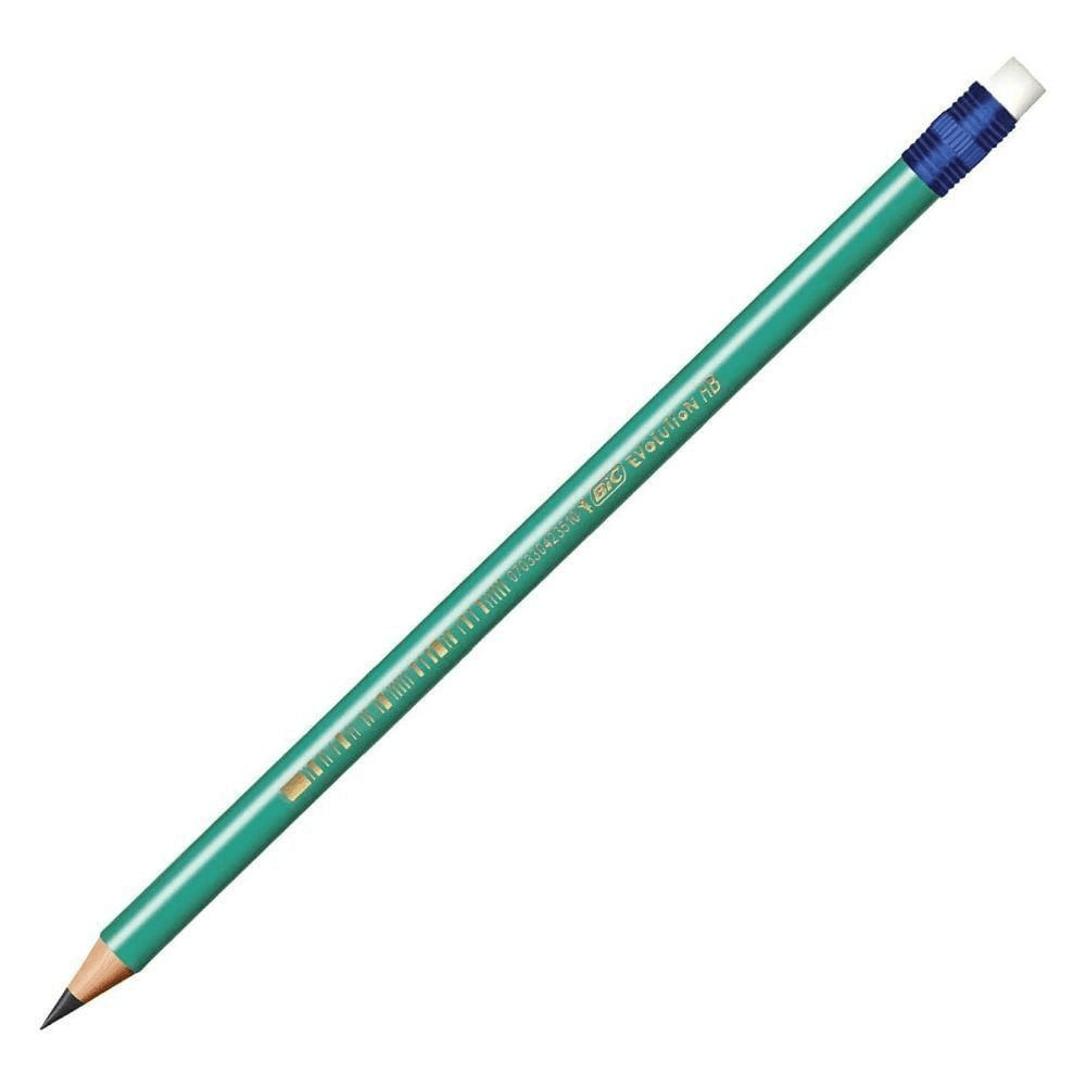 Lápis Bic Evolution Hexagonal Preto com Borracha 4 un