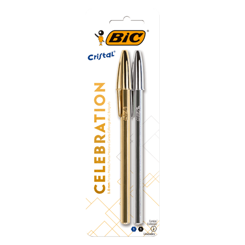 Caneta-Esferografica-Bic-Cristal-Celebration-Azul-Preta-com-2-Unidades Caneta-Esferografica-Bic-Cristal-Celebration-Azul-Preta-com-2-Unidades