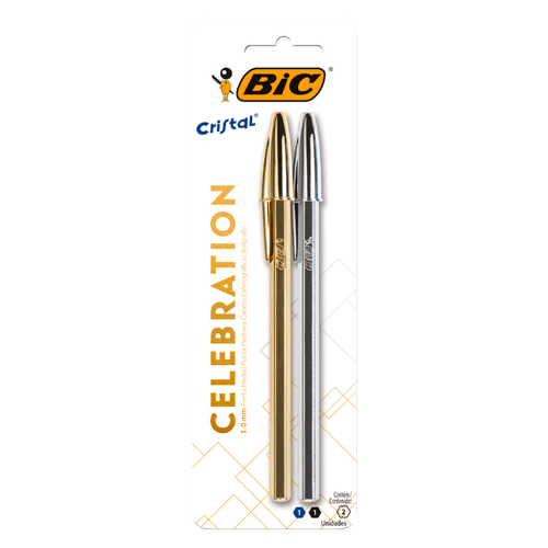 Caneta-Esferografica-Bic-Cristal-Celebration-Azul-Preta-com-2-Unidades