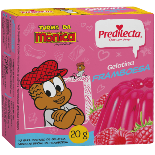 Preparo-de-Gelatina-em-Po-Framboesa-Turma-da-Monica-Predilecta-Caixa-20g