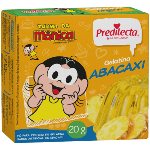 Preparo-de-Gelatina-em-Po-Abacaxi-Turma-da-Monica-Predilecta-Caixa-20g