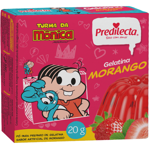 Preparo-de-Gelatina-em-Po-Morango-Turma-da-Monica-Predilecta-Caixa-20g