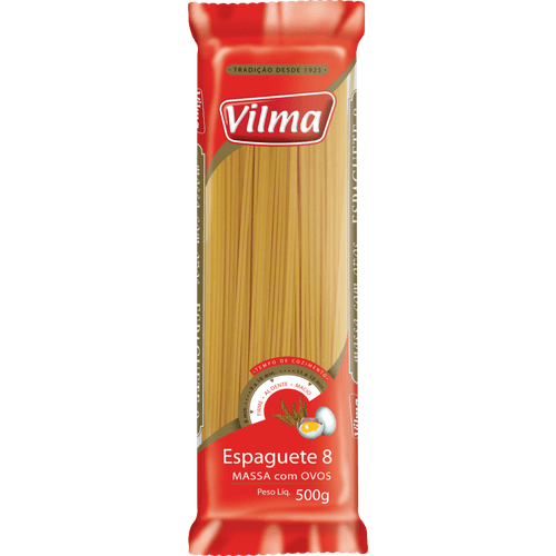 Massa-com-Ovos-Espaguete-Vilma-n°-8-Pacote-500g