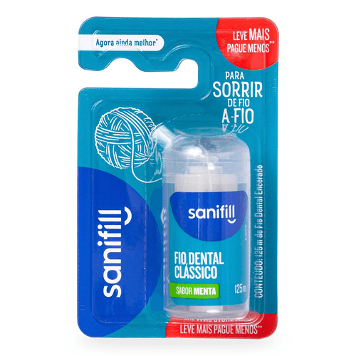 Fio-Dental-Sanifill-Classico-Sabor-Mental-125-metros-–-Leve-Mais-Pague-Menos