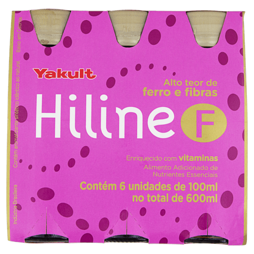 Alimento-Adicionado-de-Nutrientes-Essenciais-Enriquecido-com-Vitaminas-Yakult-Hiline-F-Frasco-6-Unidades-100ml-Cada