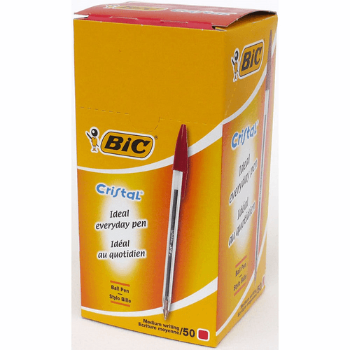 Caneta-Esferografica-Bic--Cristal-Vermelha-50-unidades-