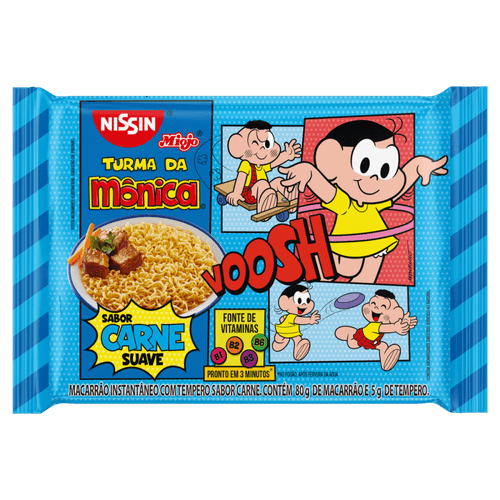 Macarrao-Instantaneo-Lamen-com-Tempero-de-Carne-Suave-Turma-da-Monica-Nissin-Miojo-Pacote-85g-Sendo-80g-de-Macarrao-e-5g-de-Tempero Macarrao-Instantaneo-Lamen-com-Tempero-de-Carne-Suave-Turma-da-Monica-Nissin-Miojo-Pacote-85g-Sendo-80g-de-Macarrao-e-5g-de-Tempero