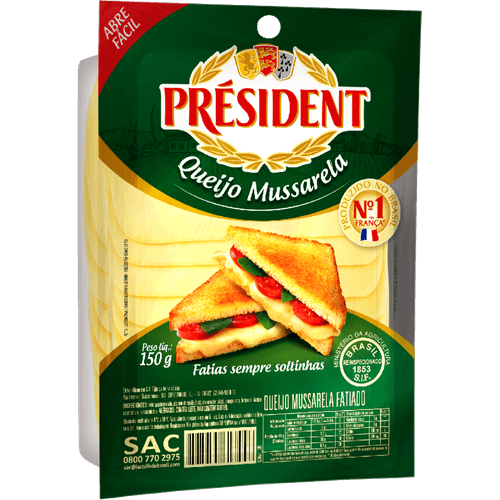 Queijo-Mussarela-Fatiado-President-Pacote-150g