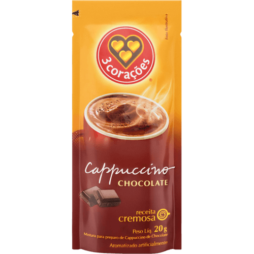 Mistura-para-Preparo-de-Cappuccino-Soluvel-de-Chocolate-3-Coracoes-Sache-20g