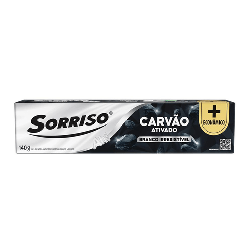 Gel-Dental-Anticarie-Branqueador---Fluor-Carvao-Ativado-Sorriso-Caixa-140g---Economico