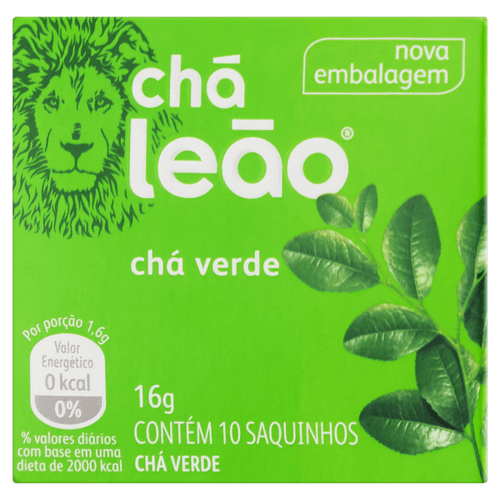 Cha-Verde-Cha-Leao-Caixa-16g-10-Unidades Cha-Verde-Cha-Leao-Caixa-16g-10-Unidades