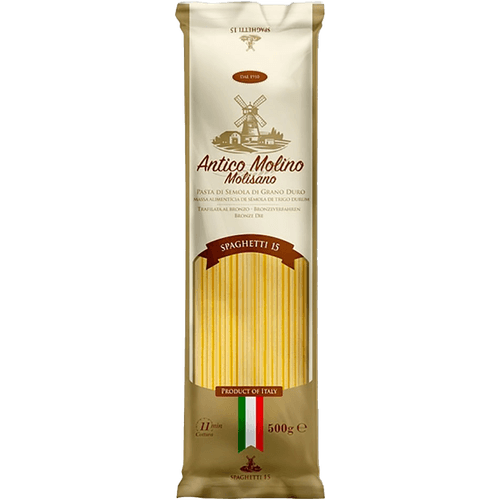 Massa-Alimenticia-Macarrao-de-Semola-de-Trigo-Durum-Spaghetti-15-Antico-Molino-Pacote-500g