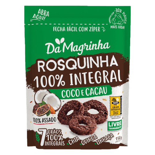 Biscoito-Rosquinha-100--Integral-Coco-e-Cacau-Da-Magrinha-7-Graos-Pouch-150g
