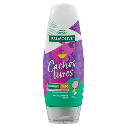 Condicionador-Extrato-de-Coco-Kera-Ceramide-Serum-Palmolive-Cachos-Livres-Frasco-350ml