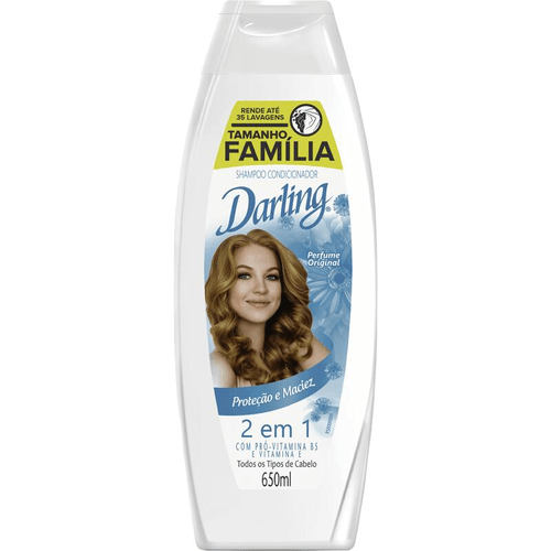 Shampoo-Condicionador-2-em-1-Original-Protecao-e-Maciez-com-Pro-Vitamina-B5-e-Vitamina-E-Darling-Frasco-650ml-Tamanho-Familia Shampoo-Condicionador-2-em-1-Original-Protecao-e-Maciez-com-Pro-Vitamina-B5-e-Vitamina-E-Darling-Frasco-650ml-Tamanho-Familia