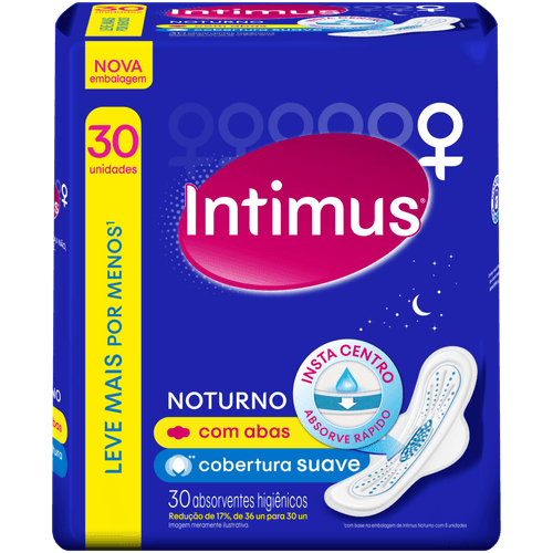 Absorvente-Higienico-com-Abas-Suave-Intimus-Noturno-Pacote-30-Unidades-Leve-Mais-Pague-Menos