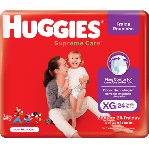 Fralda-Descartavel-Infantil-Roupinha-Huggies-Supreme-Care-XG-12-a-15kg-Pacote-24-Unidades