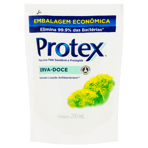 Sabonete-Liquido-Antibacteriano-Erva-Doce-Protex-Sache-200ml-Refil-Embalagem-Economica Sabonete-Liquido-Antibacteriano-Erva-Doce-Protex-Sache-200ml-Refil-Embalagem-Economica