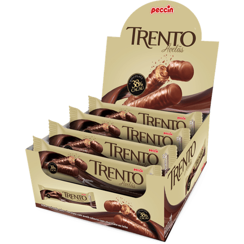 Wafer-Recheio-Avela-Cobertura-Chocolate-ao-Leite-38--Cacau-Trento-Caixa-512g-16-Unidades-com-32g-Cada