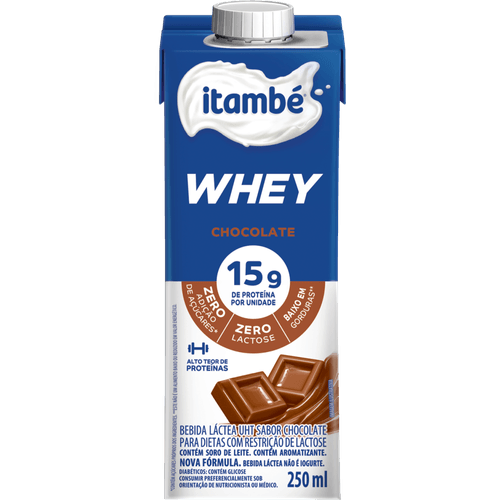 Bebida-Lactea-UHT-15g-Proteina-Chocolate-Zero-Lactose-para-Dietas-com-Restricao-de-Lactose-sem-Adicao-de-Acucar-Itambe-Whey-Caixa-250ml