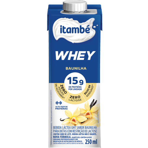 Bebida-Lactea-UHT-15g-Proteina-Baunilha-Zero-Lactose-para-Dietas-com-Restricao-de-Lactose-sem-Adicao-de-Acucar-Itambe-Whey-Caixa-250ml