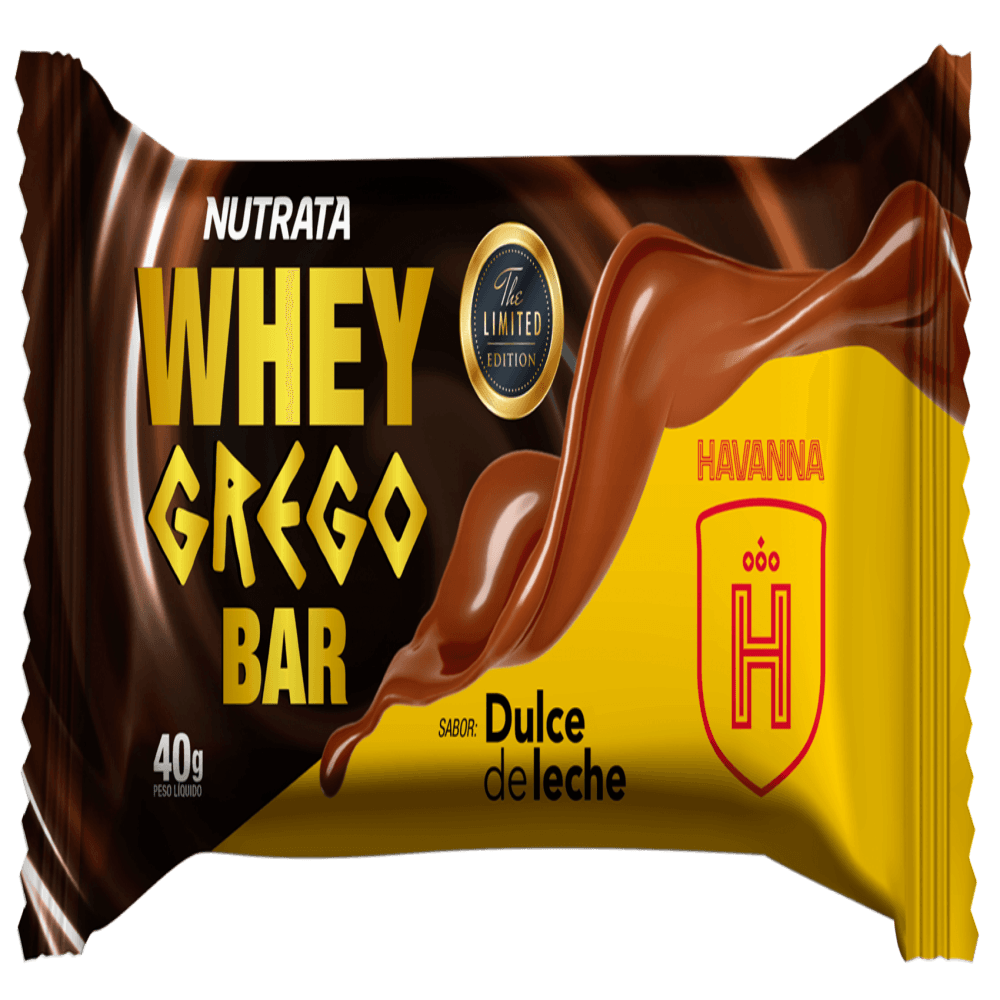 Barra Proteica Whey Bar Grego Sabor Doce De Leite Havanna Nutrata 40g Apoio Entrega V2 5507