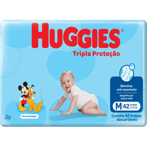 Fralda-Descartavel-Infantil-Huggies-Tripla-Protecao-M-55-a-95kg-Pacote-42-Unidades