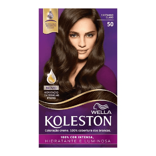 Kit-Coloracao-Creme-50-Castanho-Claro-Wella-Koleston Kit-Coloracao-Creme-50-Castanho-Claro-Wella-Koleston