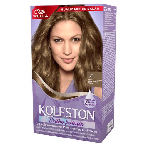 Kit-Coloracao-Permanente-Creme-71-Louro-Cinza-Medio-Wella-Koleston-Brilho-Infinito Kit-Coloracao-Permanente-Creme-71-Louro-Cinza-Medio-Wella-Koleston-Brilho-Infinito