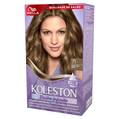 Kit-Coloracao-Permanente-Creme-71-Louro-Cinza-Medio-Wella-Koleston-Brilho-Infinito