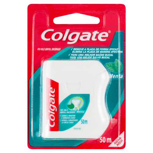 Fio-Dental-Encerado-de-Menta-Colgate-Cartela-50m Fio-Dental-Encerado-de-Menta-Colgate-Cartela-50m