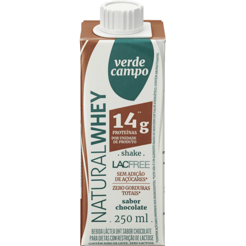 Bebida-Lactea-UHT-14g-Proteinas-Chocolate-Zero-Lactose-para-Dietas-com-Restricao-de-Lactose-sem-Adicao-de-Acucar-Verde-Campo-Natural-Whey-Caixa-250ml